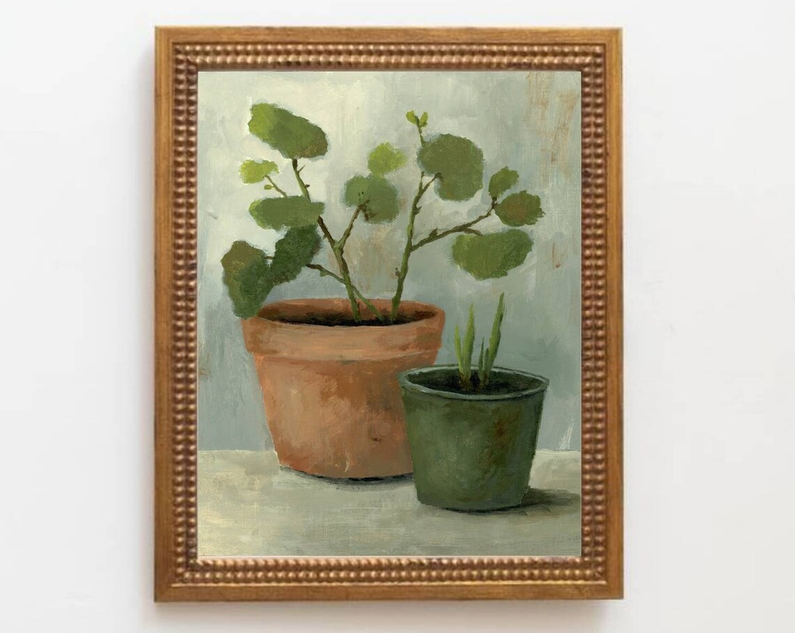 Spring Plant Still Life Art Print, French Country