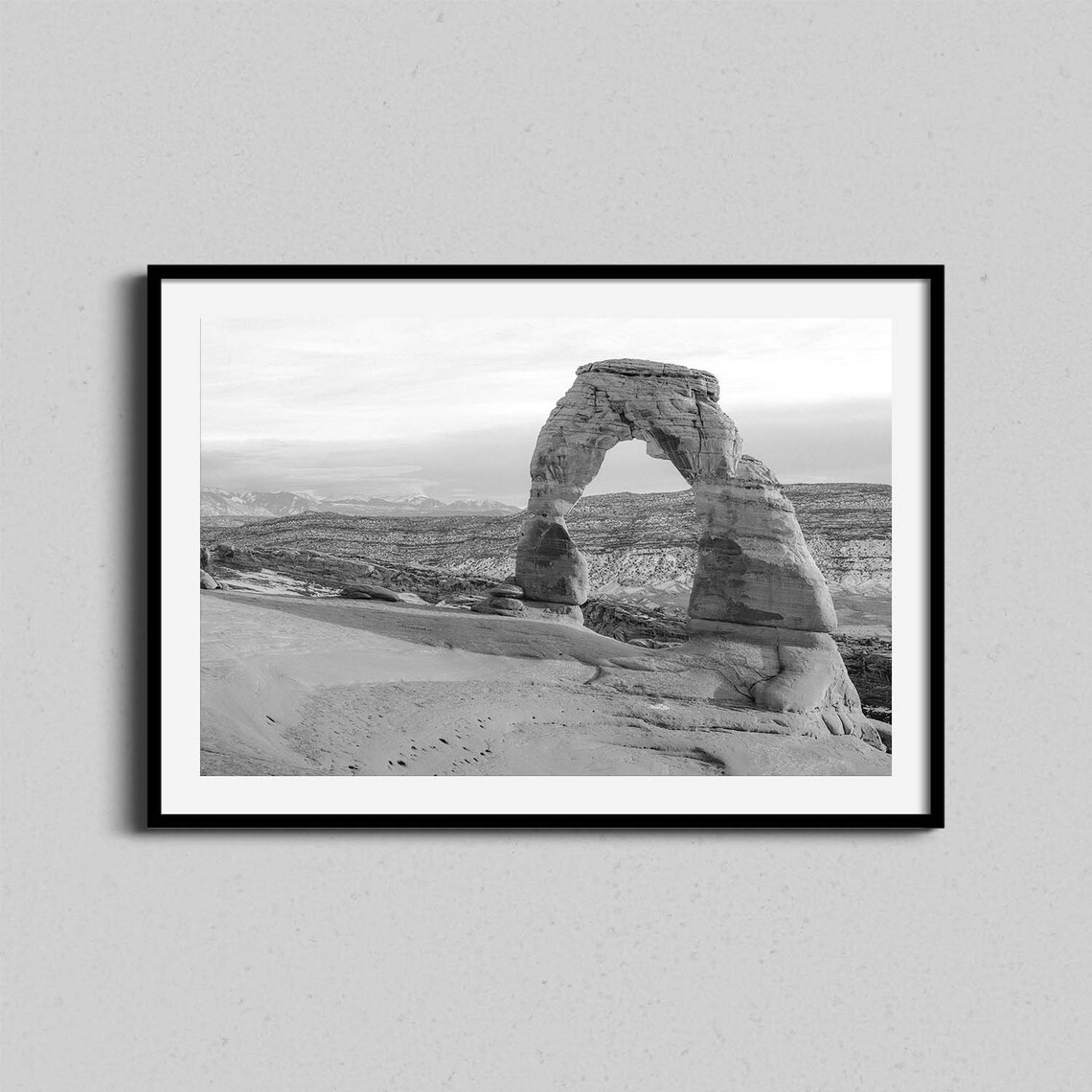 Delicate Arch Arches National Park Utah Black White Landscape Photo Poster