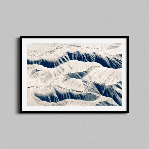 Utah Desert Badlands Aerial Abstract Eroded Textures Photo Art Print