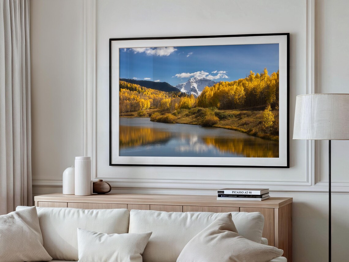 Rocky Mountains Colorado Autumn Aspens And Snowy Peak Poster