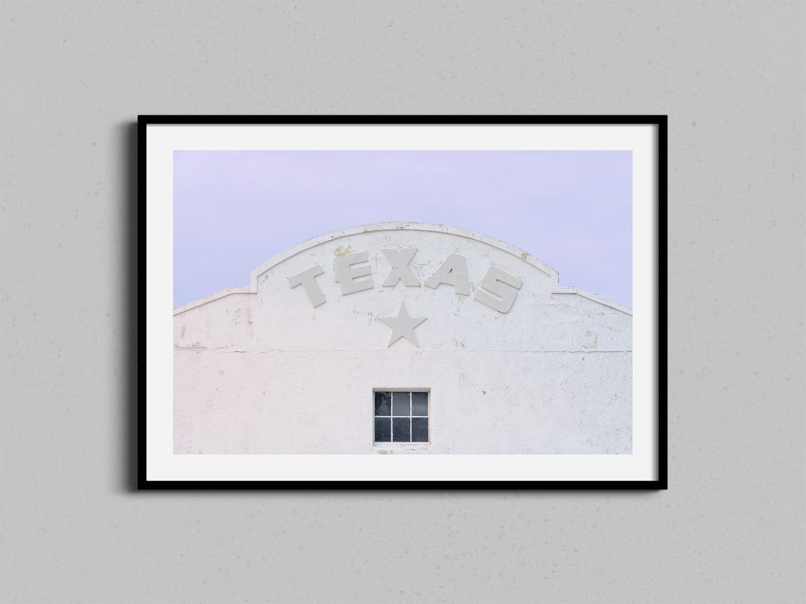 Marfa Texas Lone Star Adobe Facade Photography Travel Poster