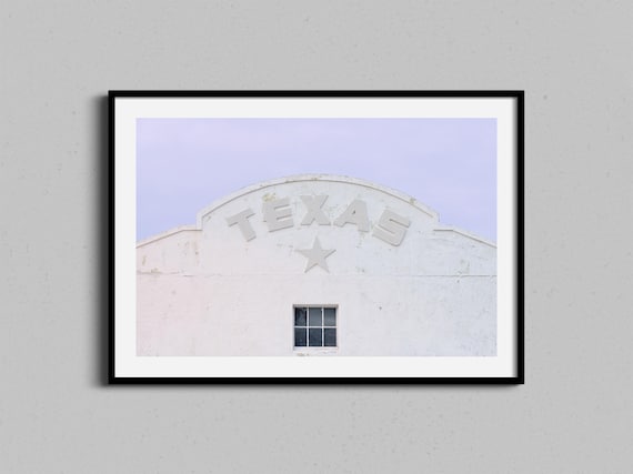 Marfa Texas Lone Star Adobe Facade Photography Travel Poster