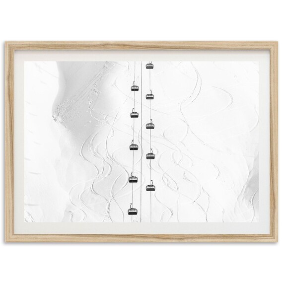 Ski Aerial Winter Snow Cabin Art Print