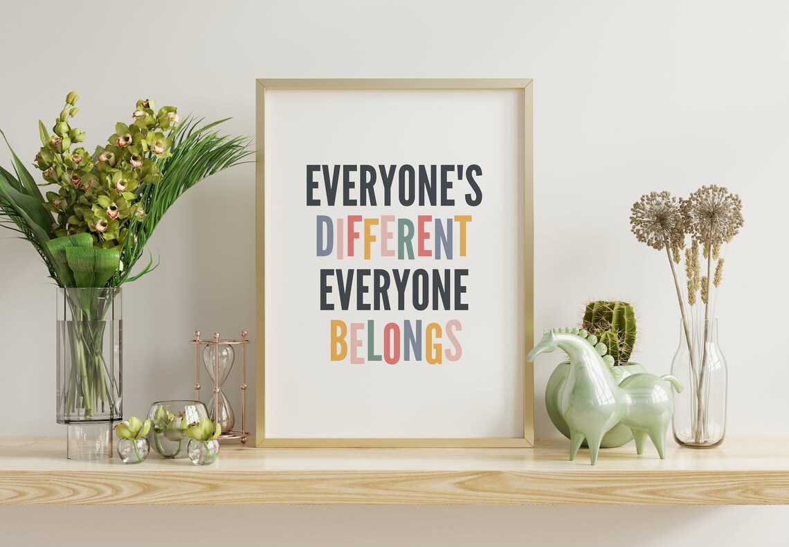 Everyone Belongs Quote Art Print, Colorful Typography - Image 4