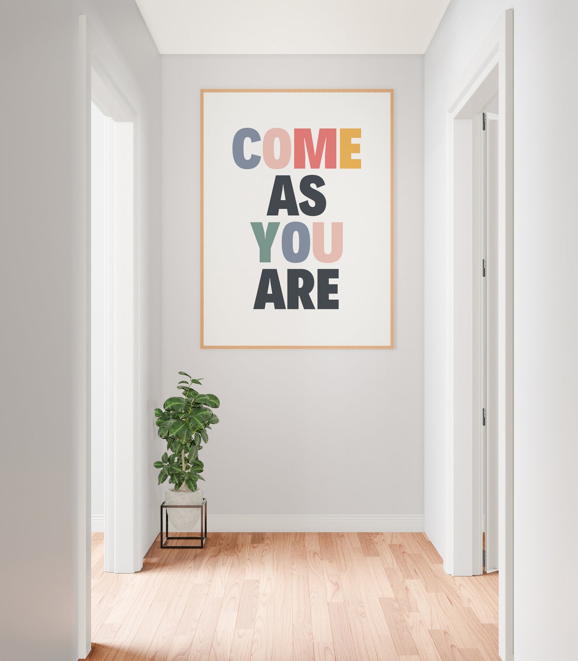 Come As You Are Rainbow Typography Inspirational Quote Poster - Image 3