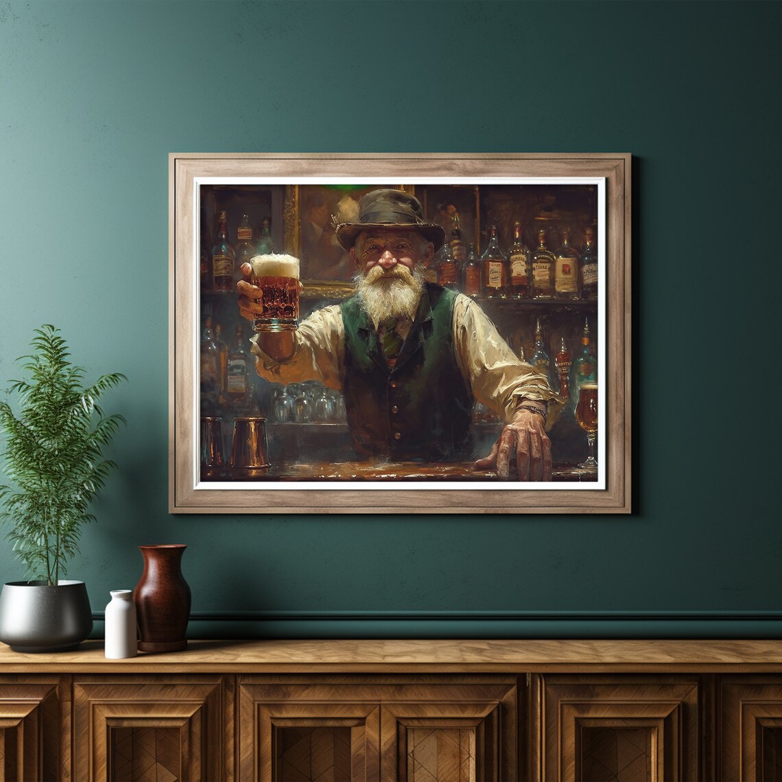 St. Patrick's Day Irish Pub Art Print, Rustic Clover - Image 6