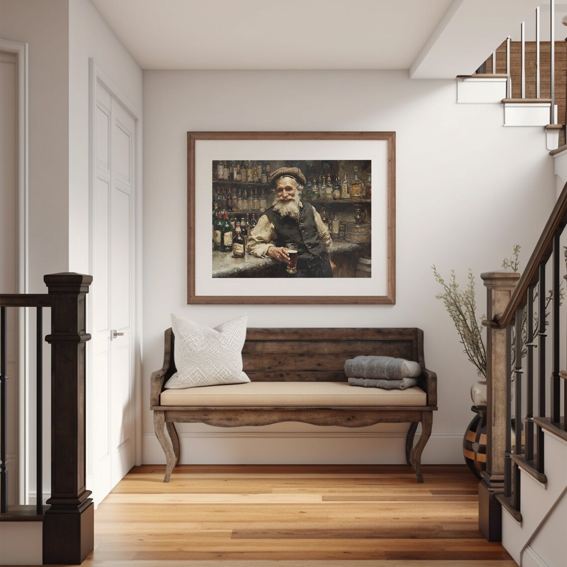 St. Patrick's Day Old Man in Irish Pub Art Print - Image 2