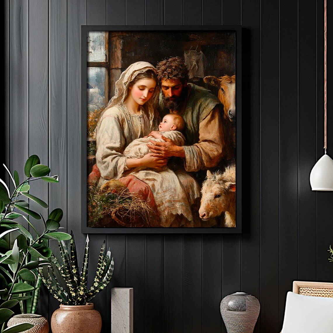 Holy Family With Baby Jesus, Vintage Christian Art Print - Image 6