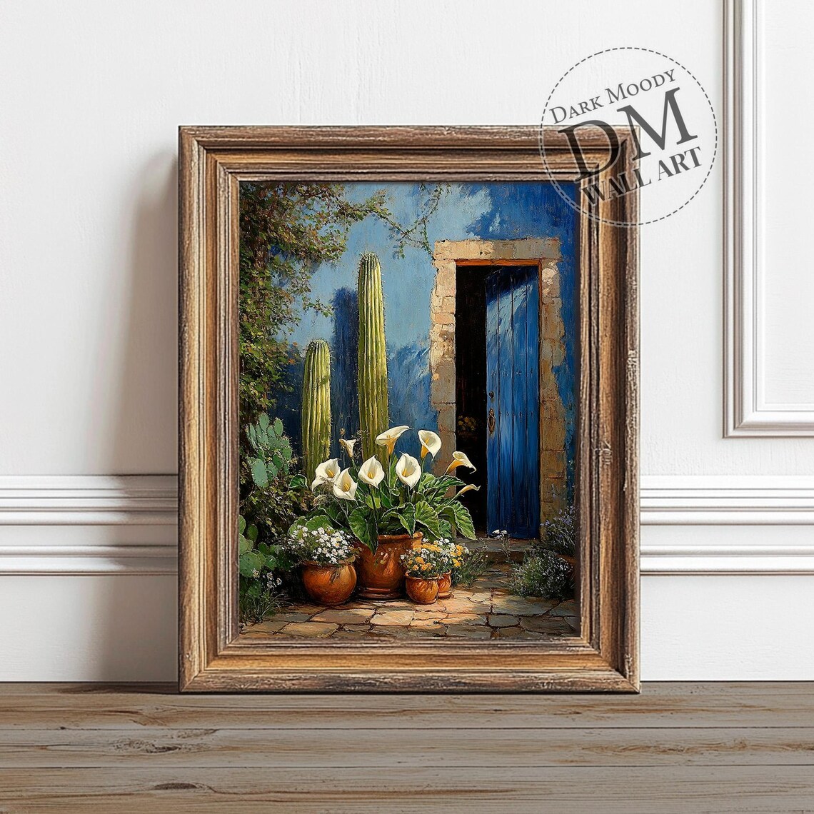 Mexican Courtyard Calla Lily Cactus Art Print