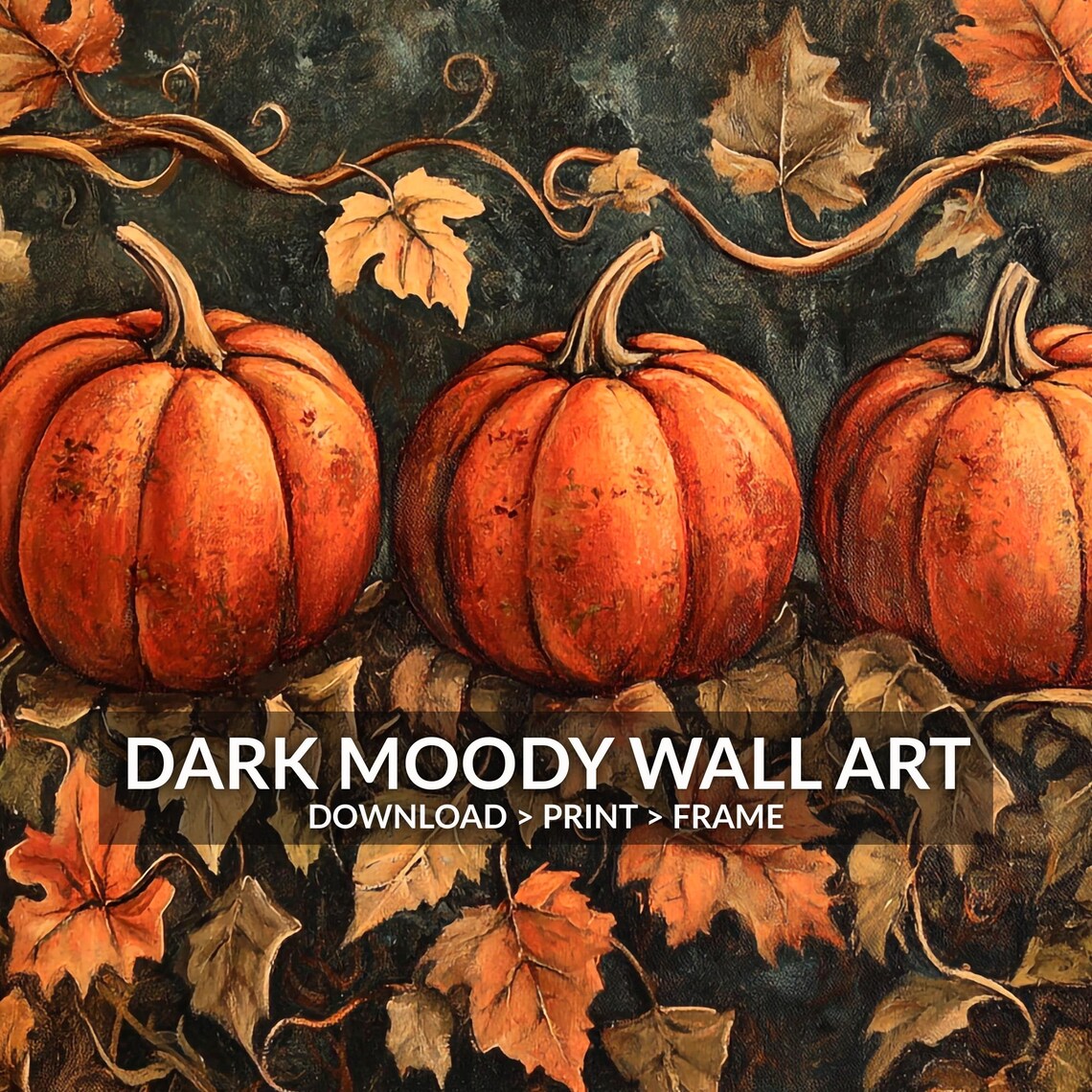 Vintage Pumpkin Painting, Rustic Halloween Decor - Image 6