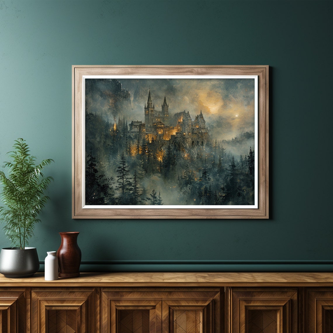 Fantasy Castle Painting Dark Moody Art Victorian Gothic Castle Print - Image 6
