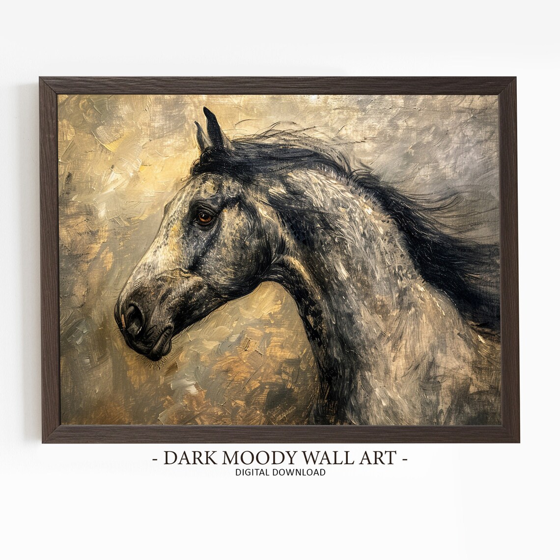 Horse Head Portrait Expressive Equestrian Oil Painting Art Poster