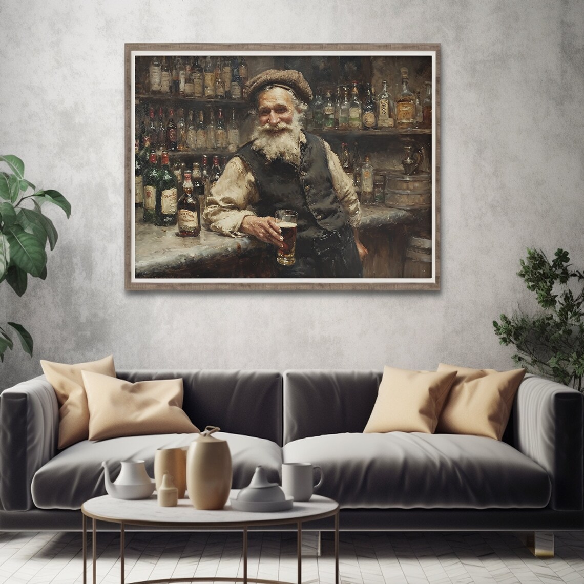 St. Patrick's Day Old Man in Irish Pub Art Print - Image 4