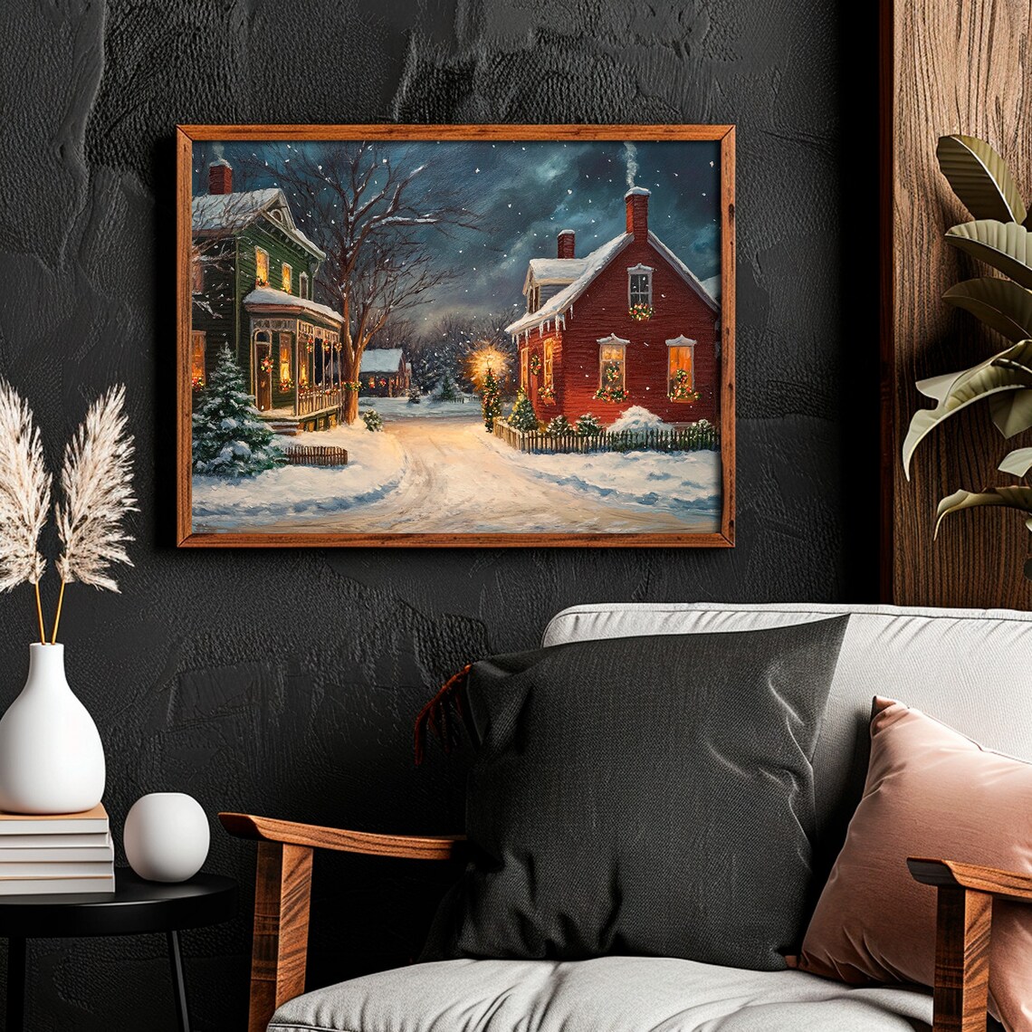 Christmas Town Vintage Christmas Village Art Print - Image 5