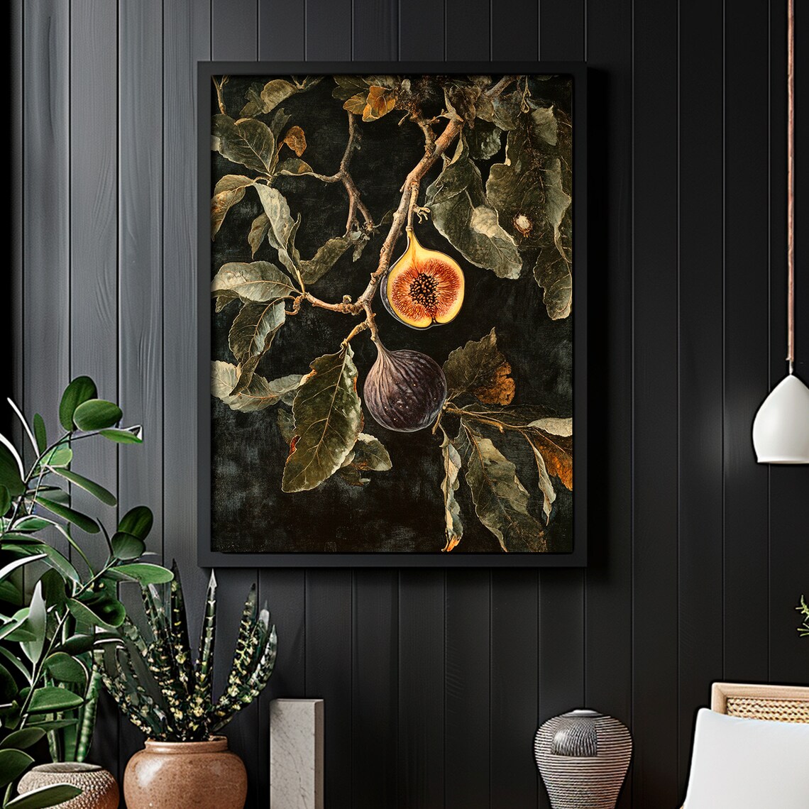 Vintage Fig Print, Dark Academia Kitchen Art - Image 5
