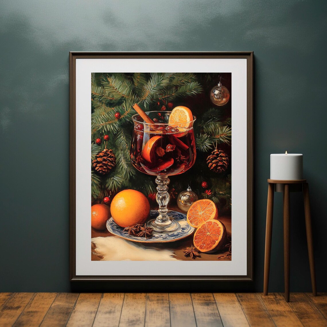 Christmas Mulled Wine Vintage Still Life Kitchen Painting Poster - Image 4