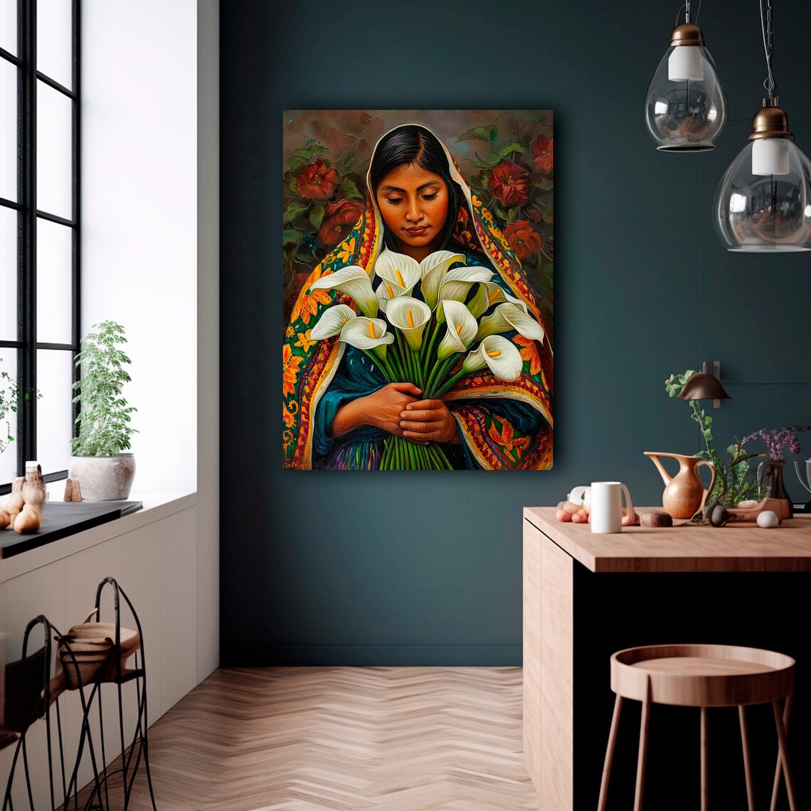 Mexican Calla Lily Art Print, Market Flower Vendor - Image 2