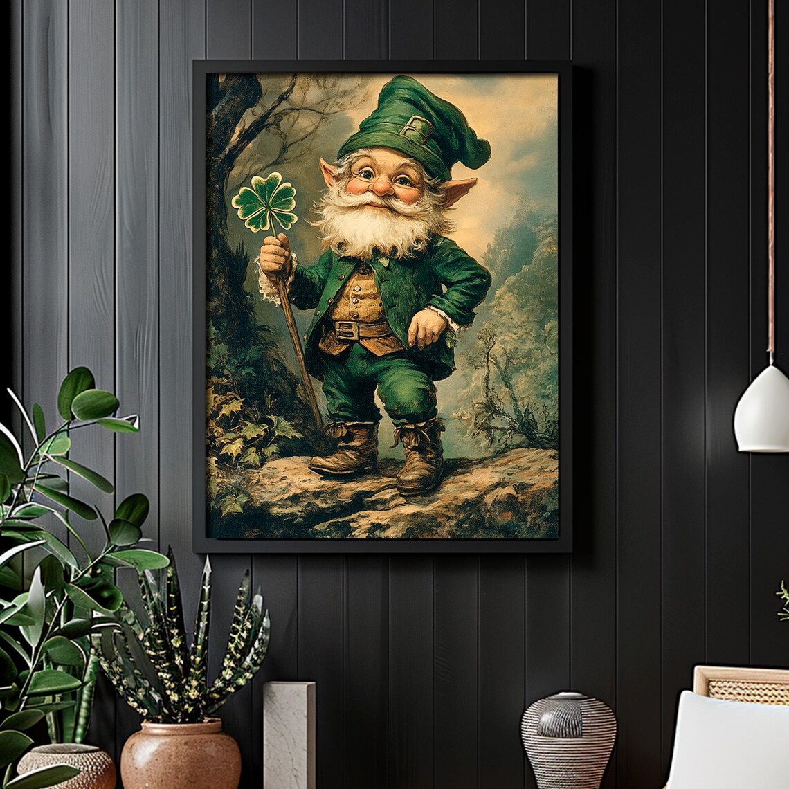 Leprechaun Print, Vintage St Patricks Day Decor - Image 2