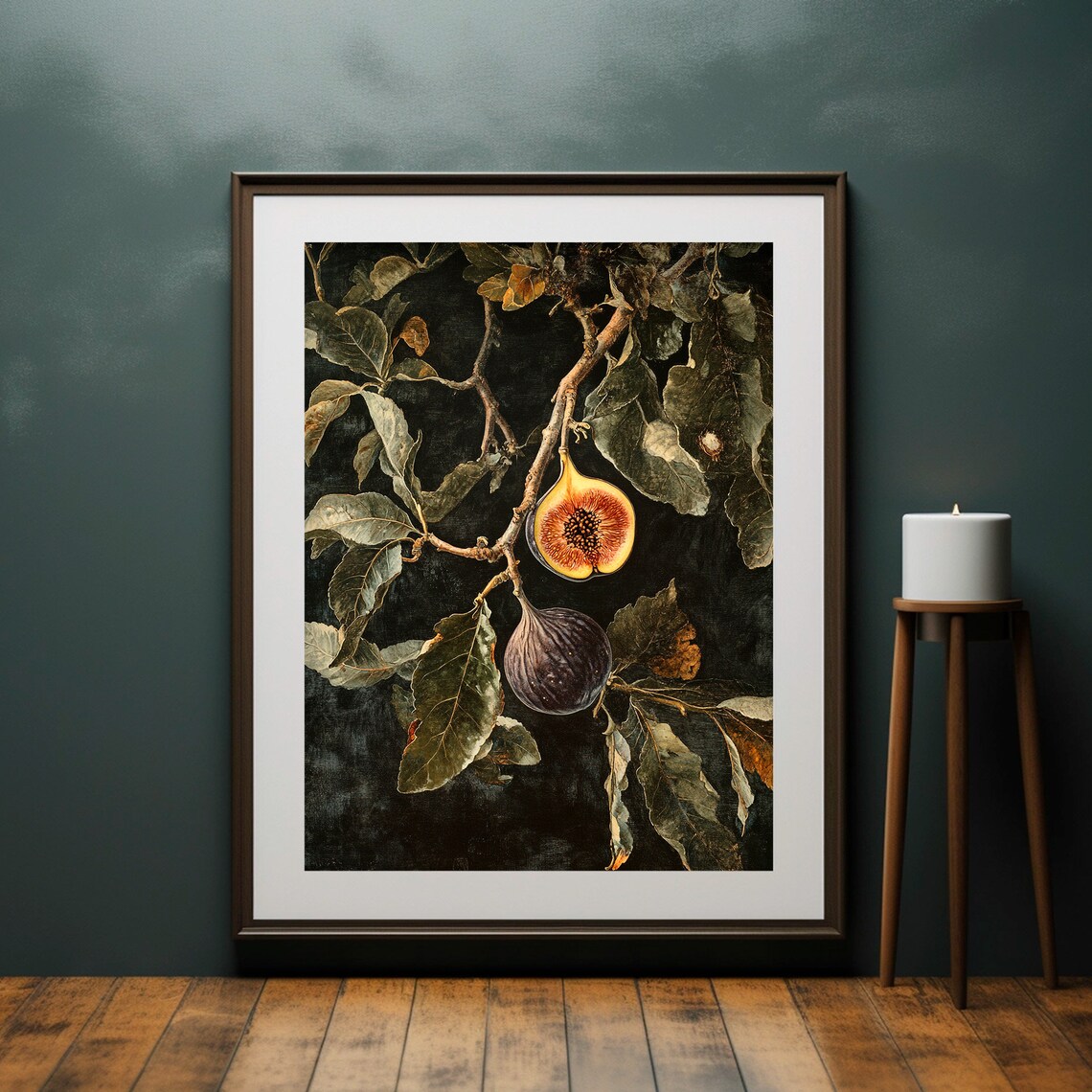 Vintage Fig Print, Dark Academia Kitchen Art - Image 4