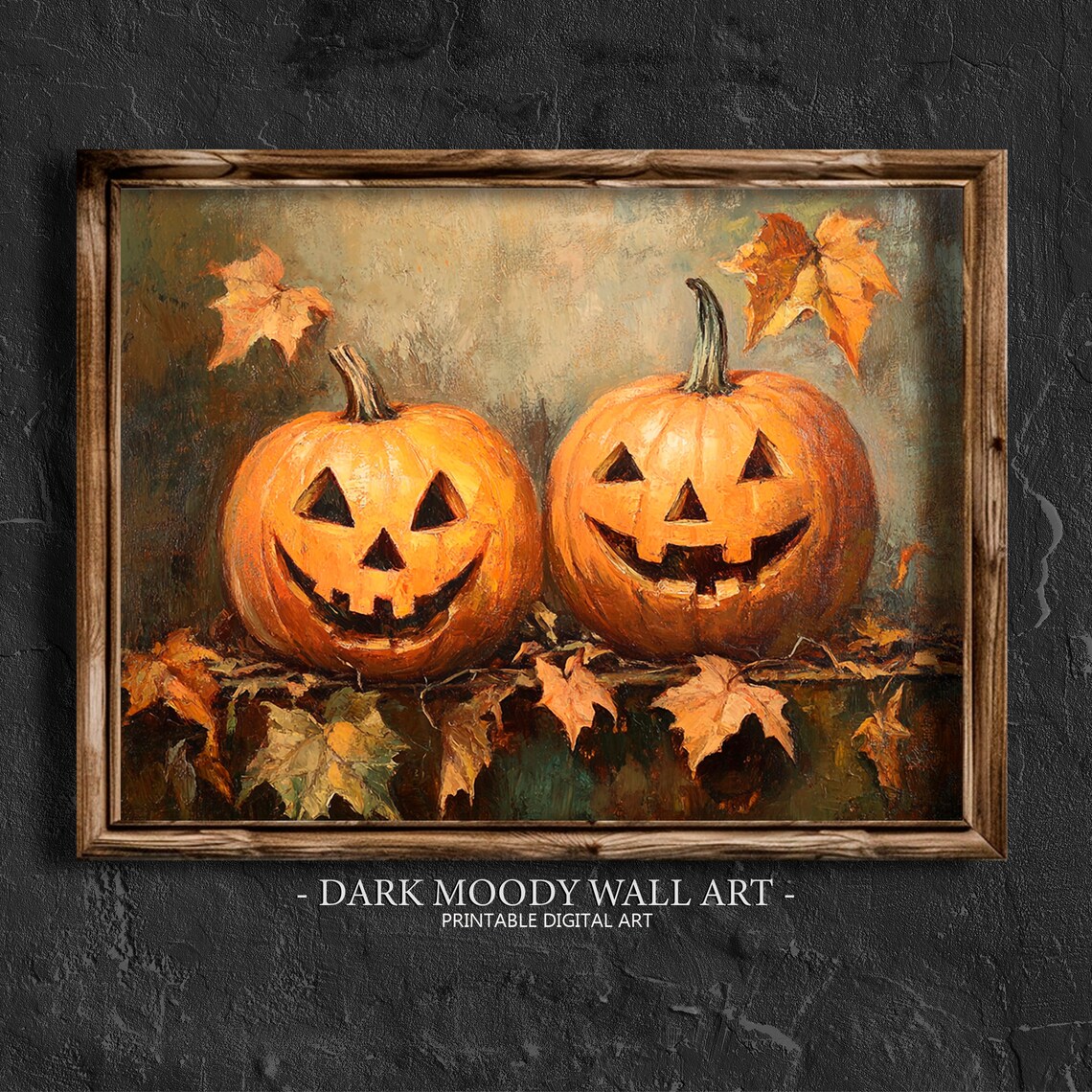 Pumpkin Painting Vintage Halloween Art Print, Cottagecore