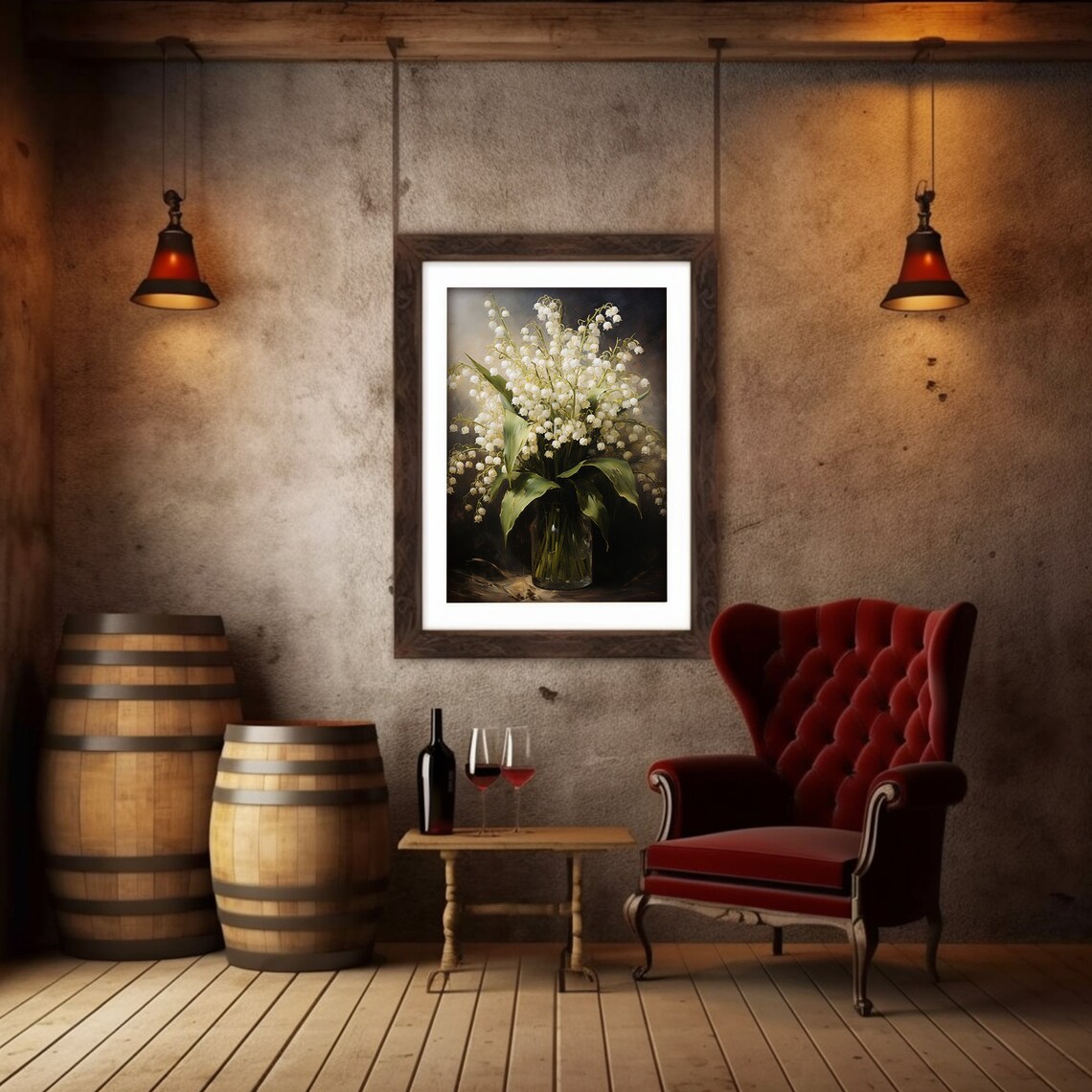 Lilies Of The Valley Botanical Art Print, Moody Floral - Image 5