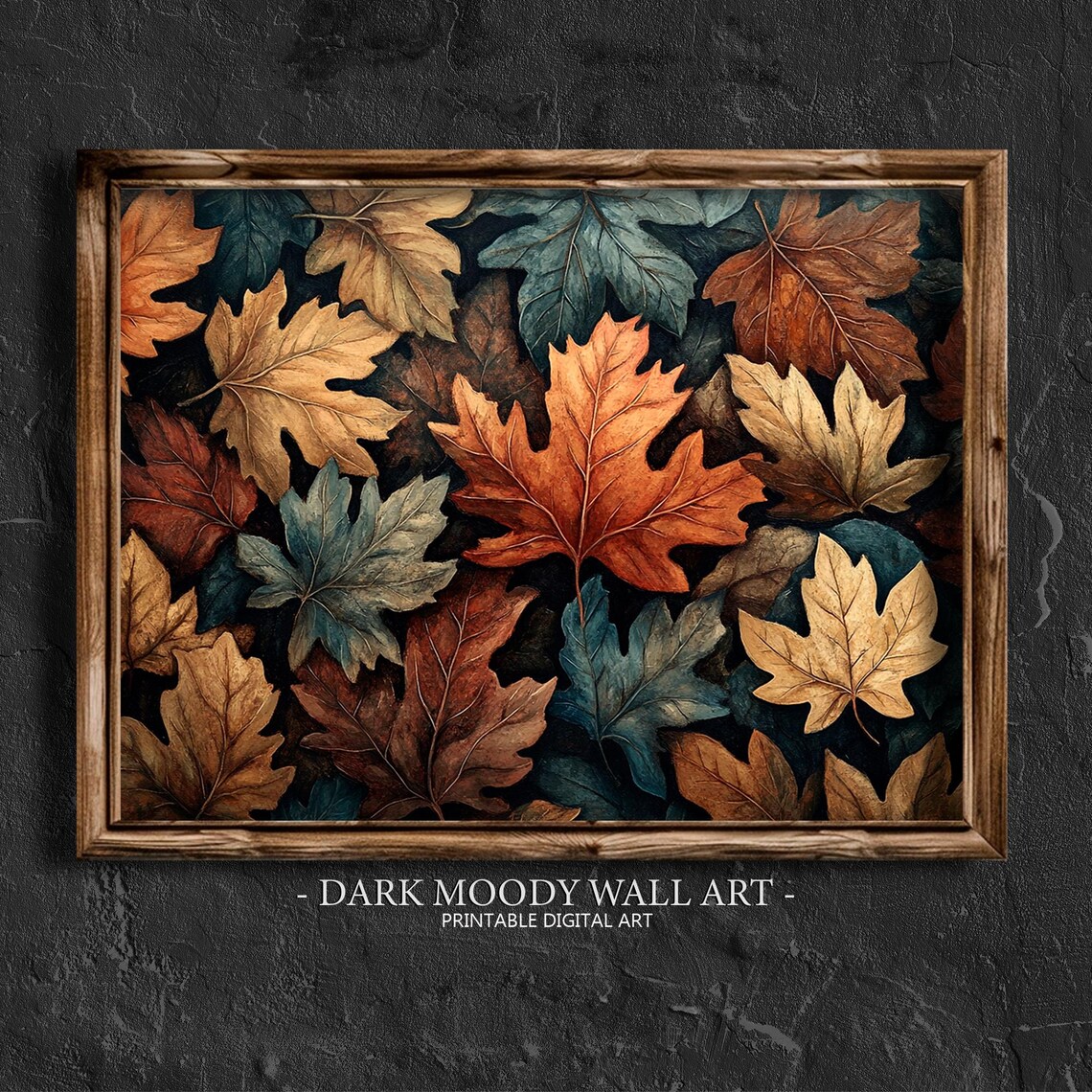 Vintage Autumn Leaves Botanical Pattern Maple Oak Fall Foliage Art Poster