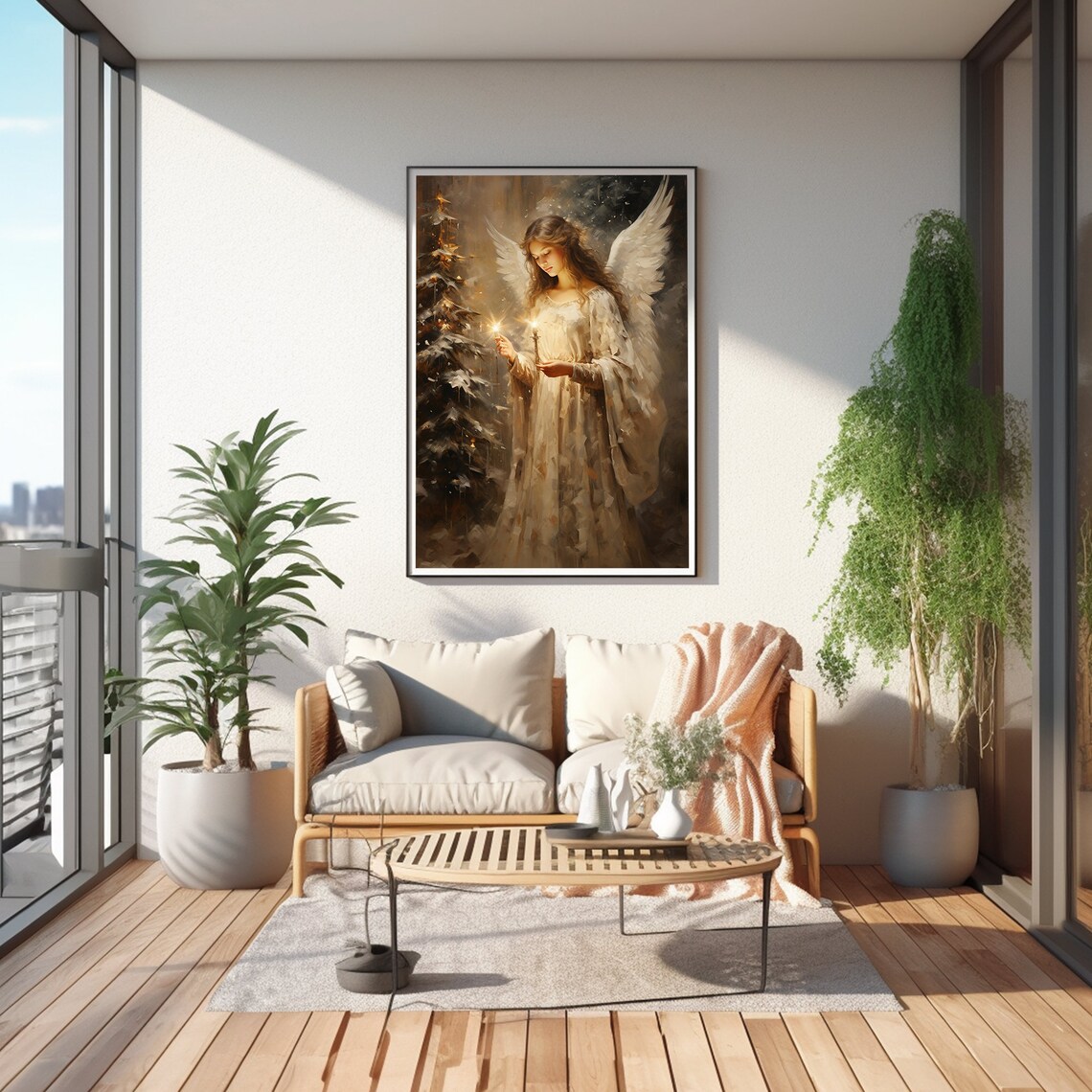 Christmas Angel Vintage Holiday Decor Art Print - Image 5