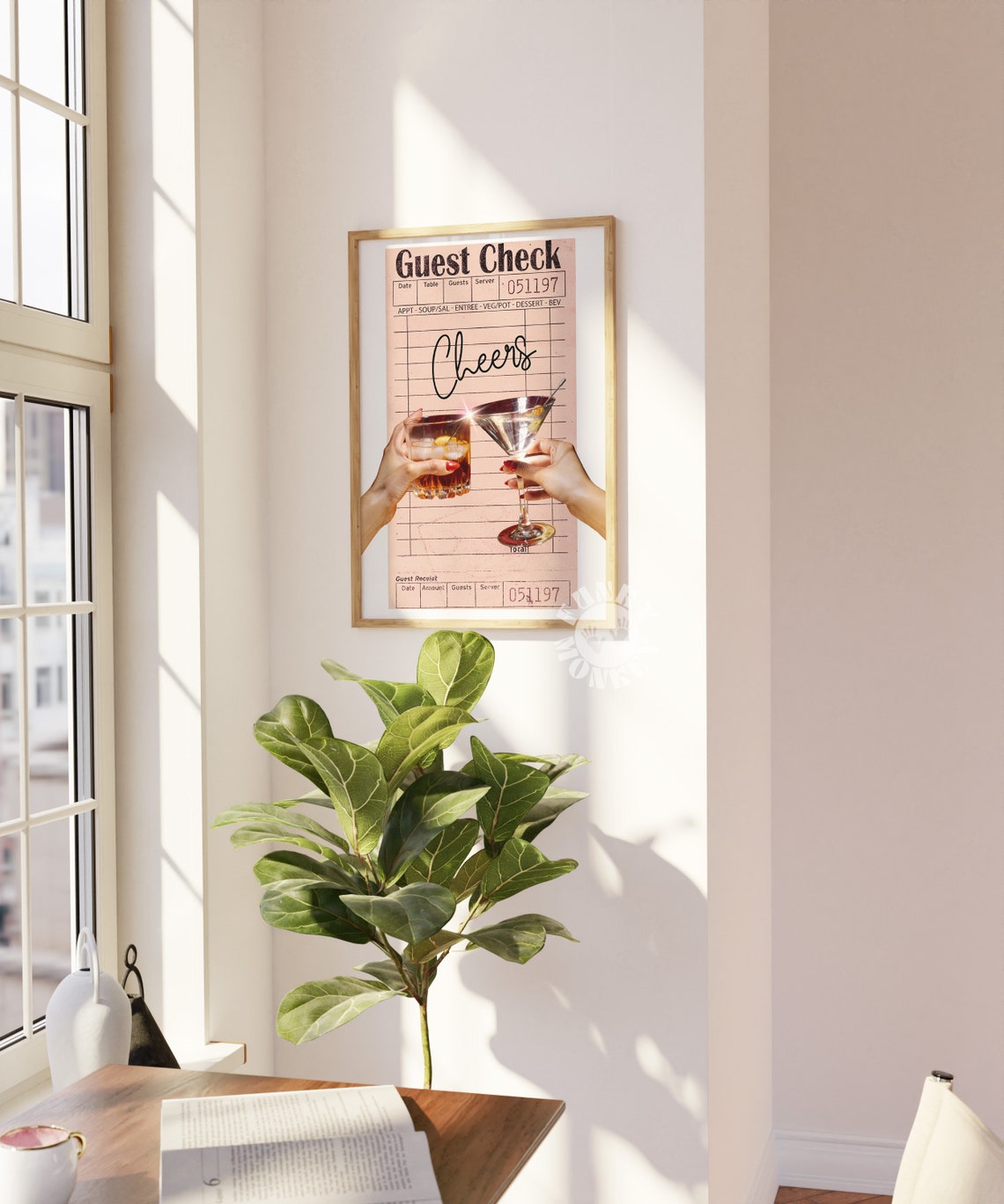 Cheers Guest Check Retro Receipt Cocktail Toast Collage Poster