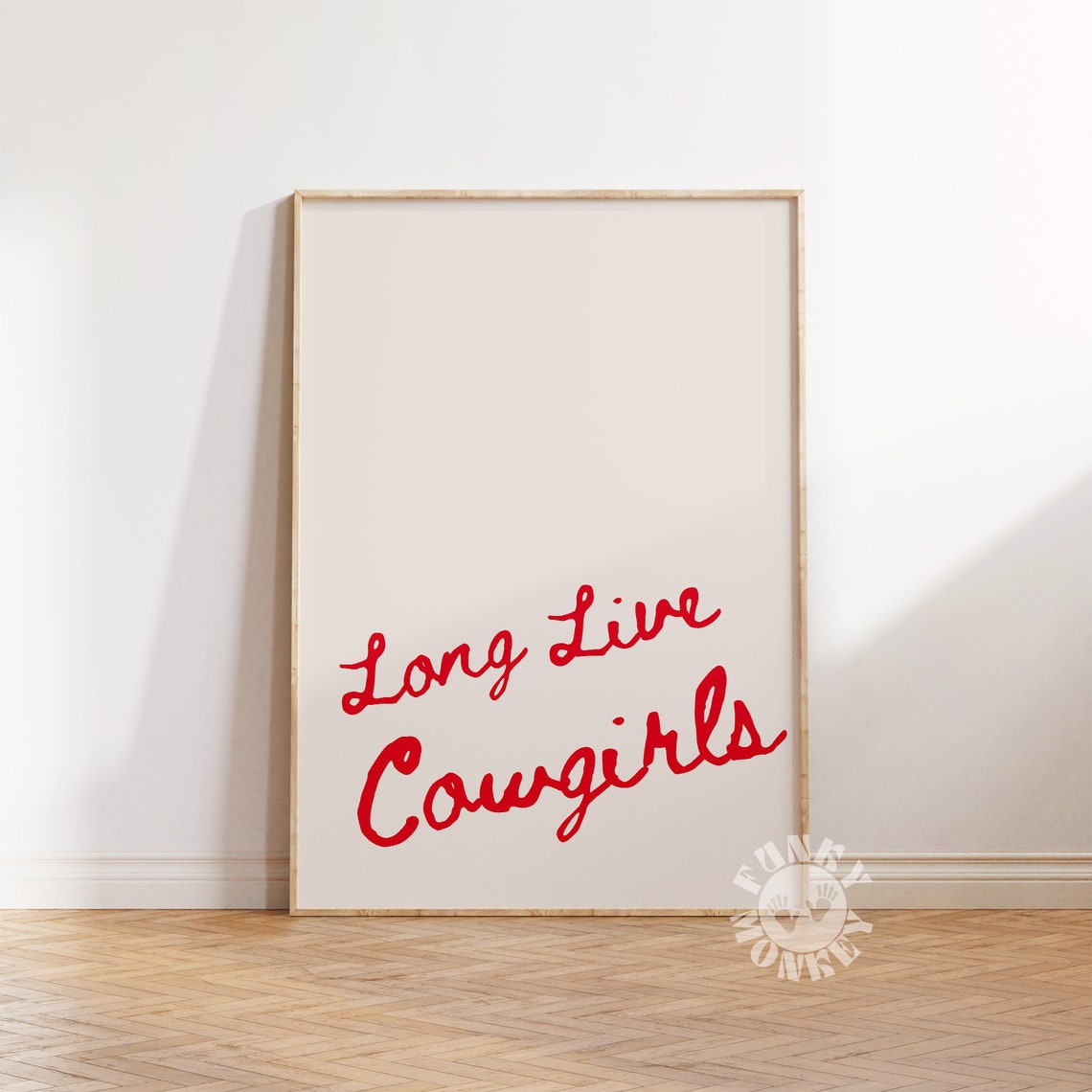 Long Live Cowgirls Red Handwritten Script Western Quote Poster - Image 2