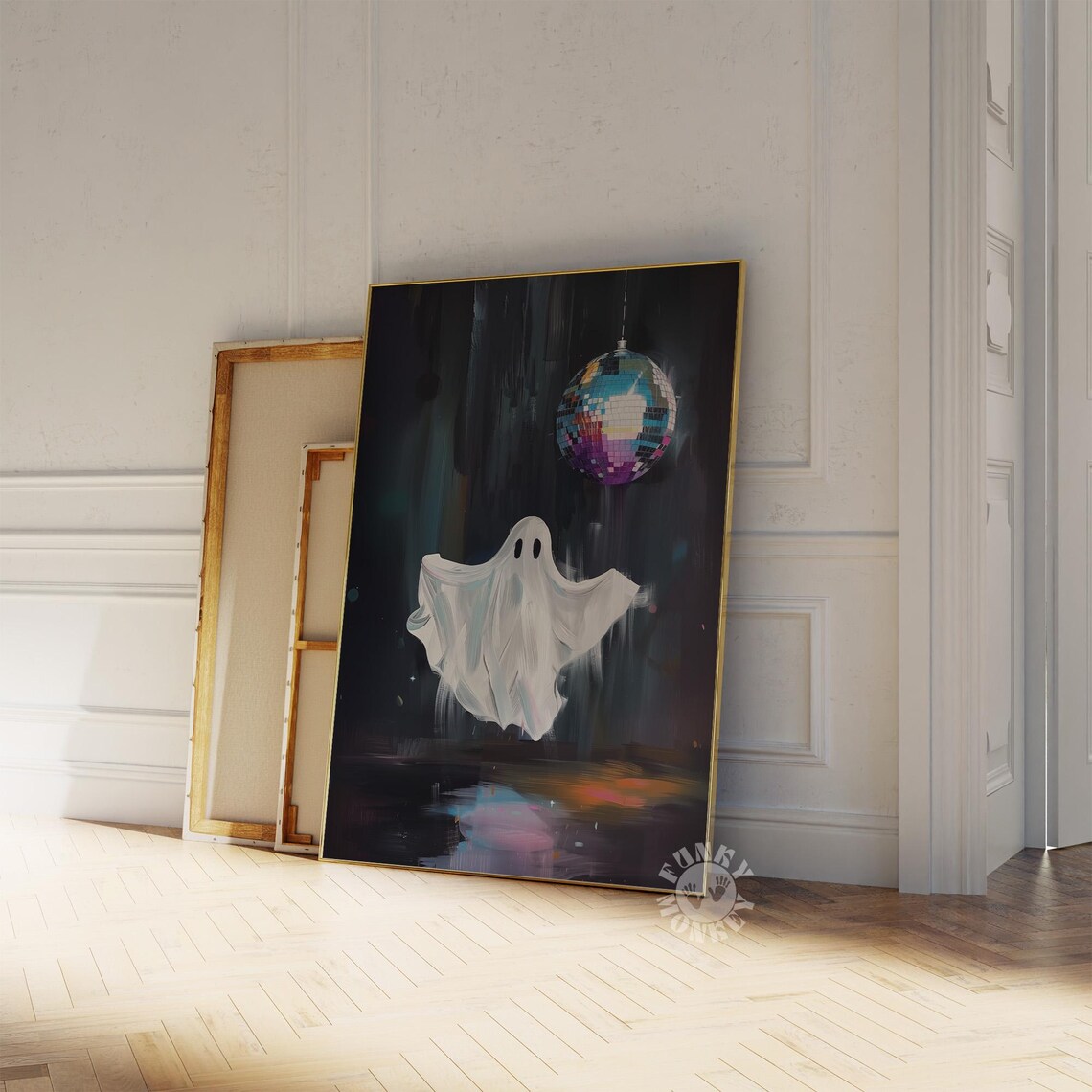 Disco Ghost Art Print, Cute Halloween Decor