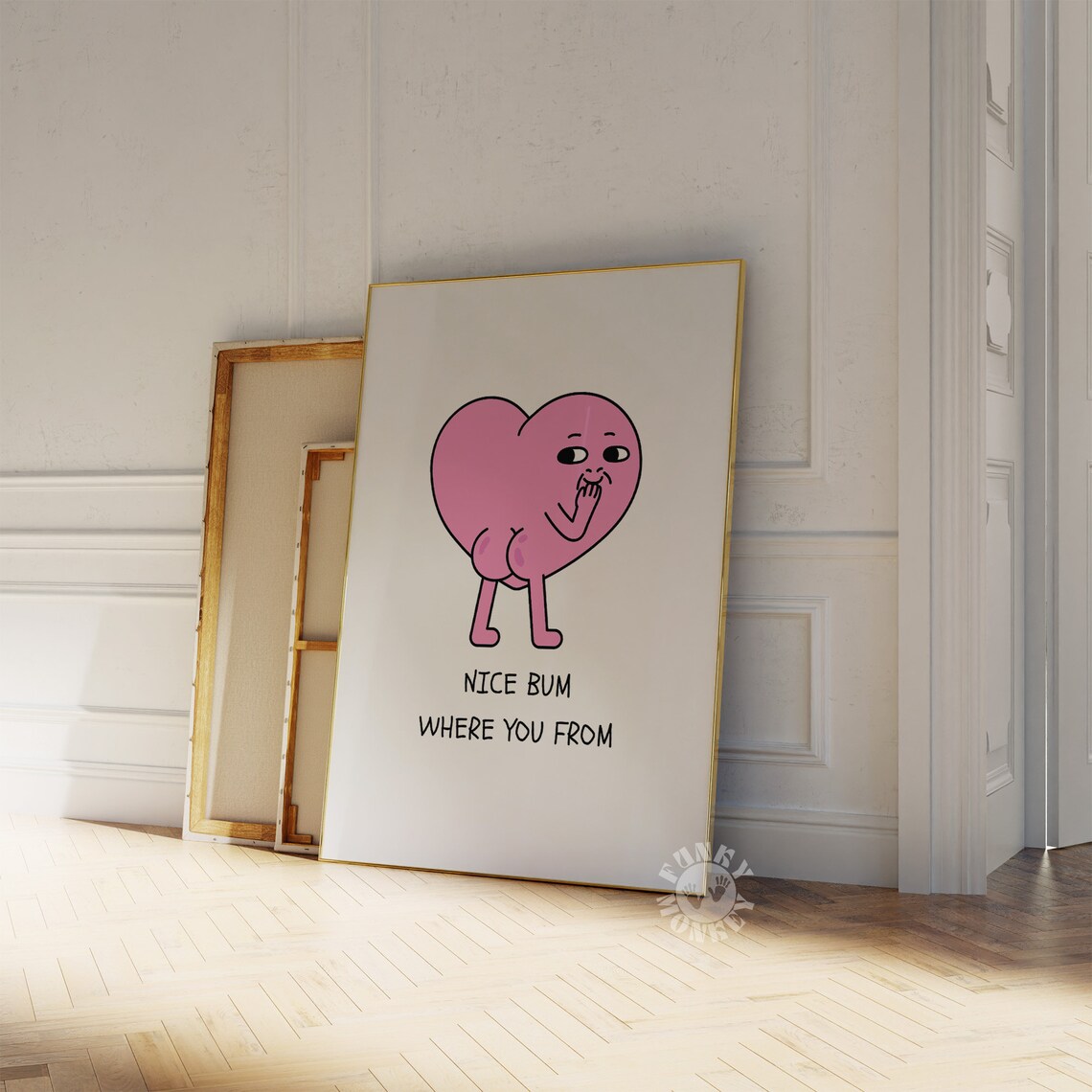 Nice Bum Retro Bathroom Poster Print, Cute Decor