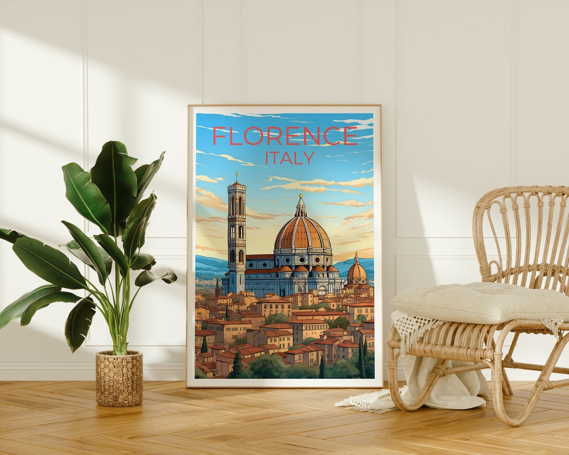 Florence Italy Cathedral Dome Tuscan City Skyline Travel Poster - Image 2