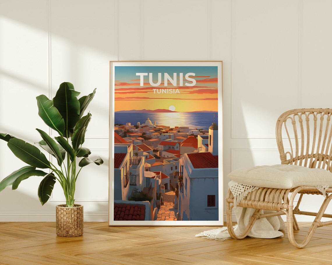 Tunis Travel Poster, Tunisia City Wall Art Print - Image 2