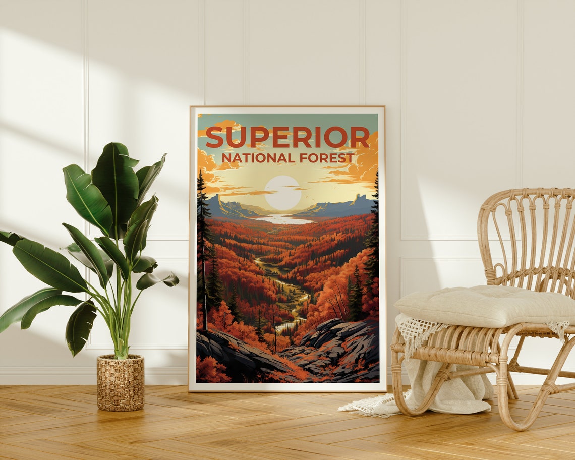 Superior National Forest Minnesota Autumn Foliage River Valley Poster - Image 2