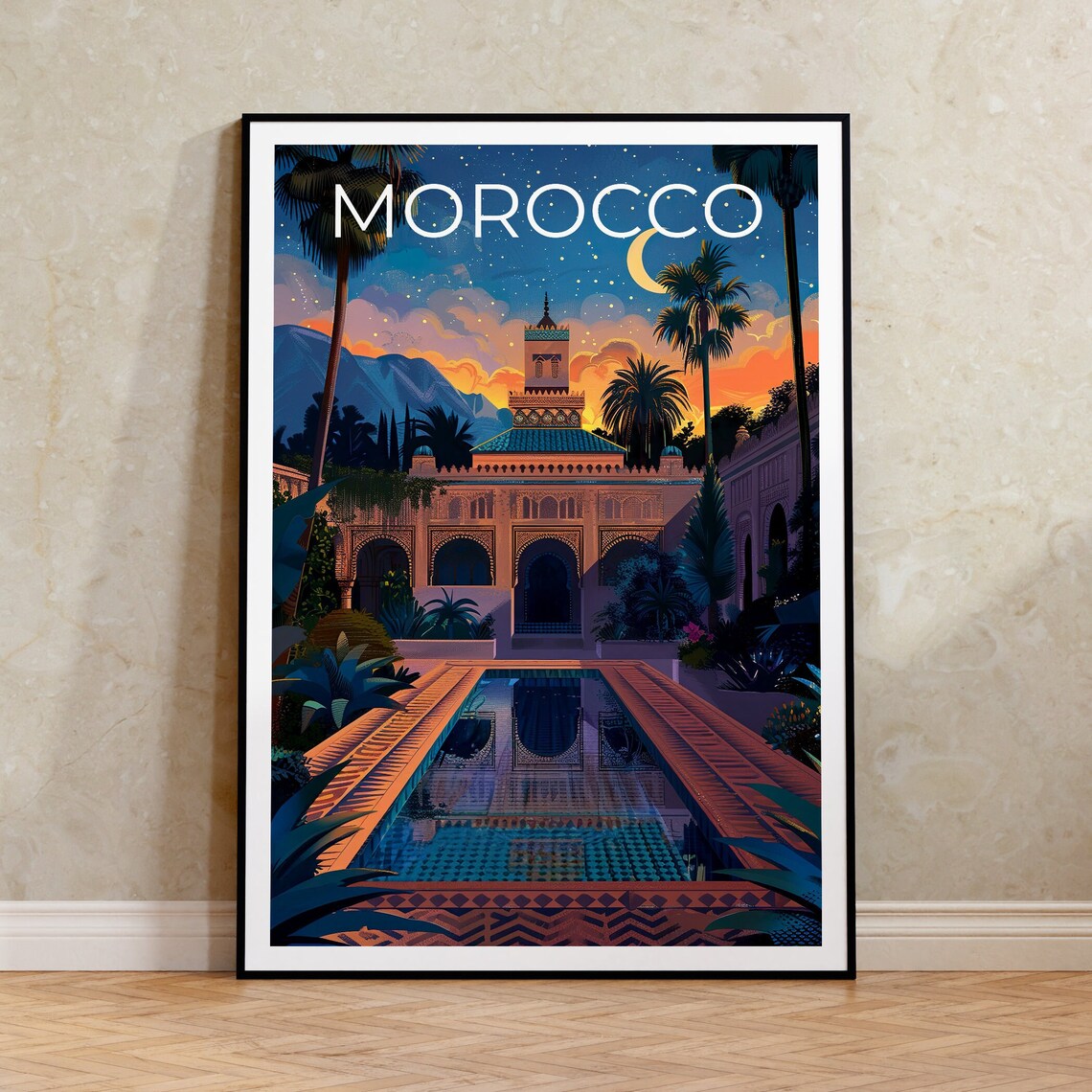 Morocco Travel Poster, North Africa Wall Art Print