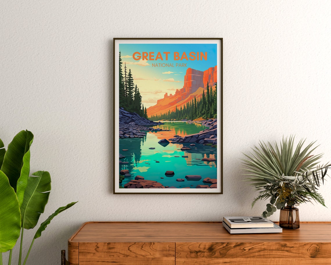 Great Basin National Park Turquoise Alpine Lake Cliffs View Poster - Image 3