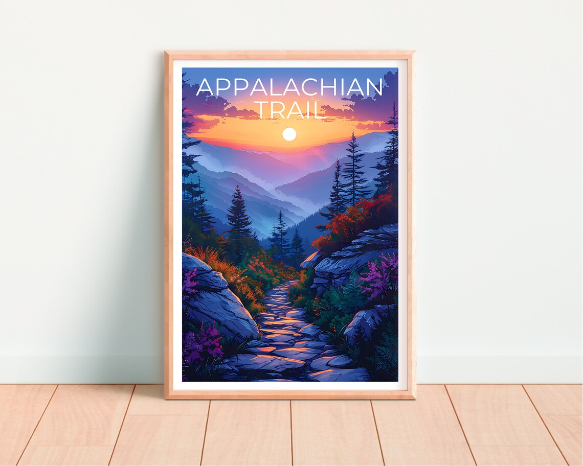 Appalachian Trail Poster Appalachian Trail Print Hiking Gift Appalachia Print Mountain Poster Forest Poster - Image 4