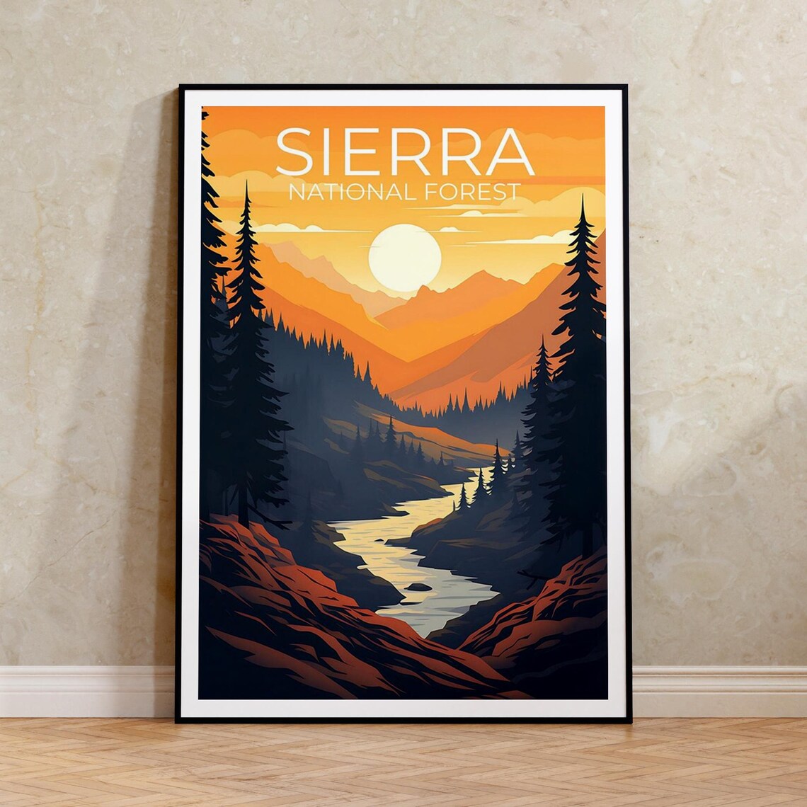 Sierra National Forest California Travel Poster