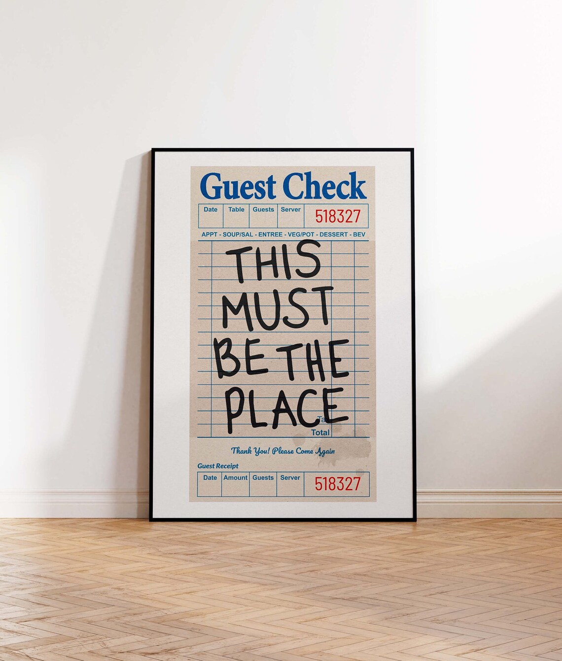 This Must Be The Place Guest Check Retro Bar Poster