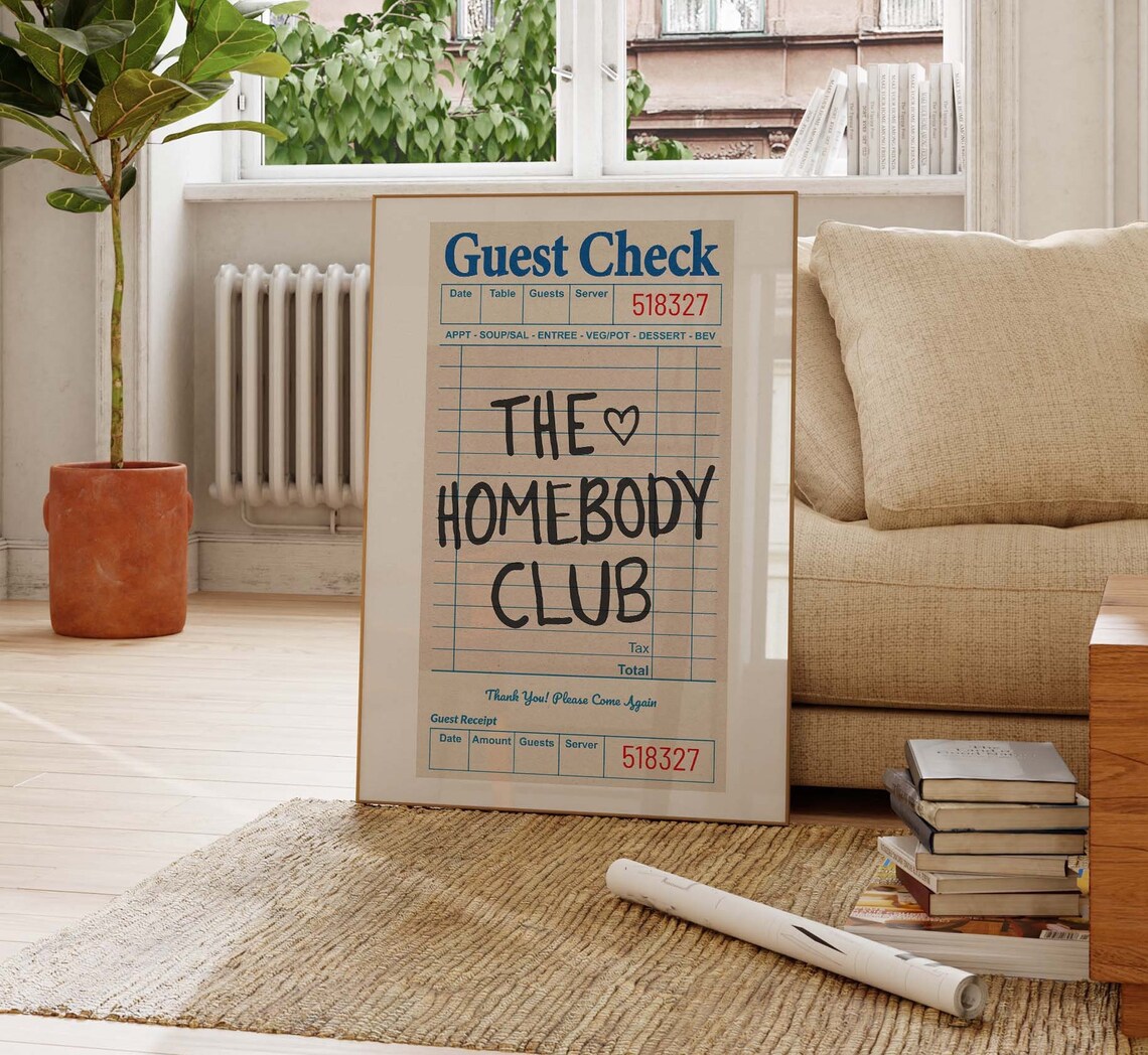 The Homebody Club Retro Bar Cart Art Print