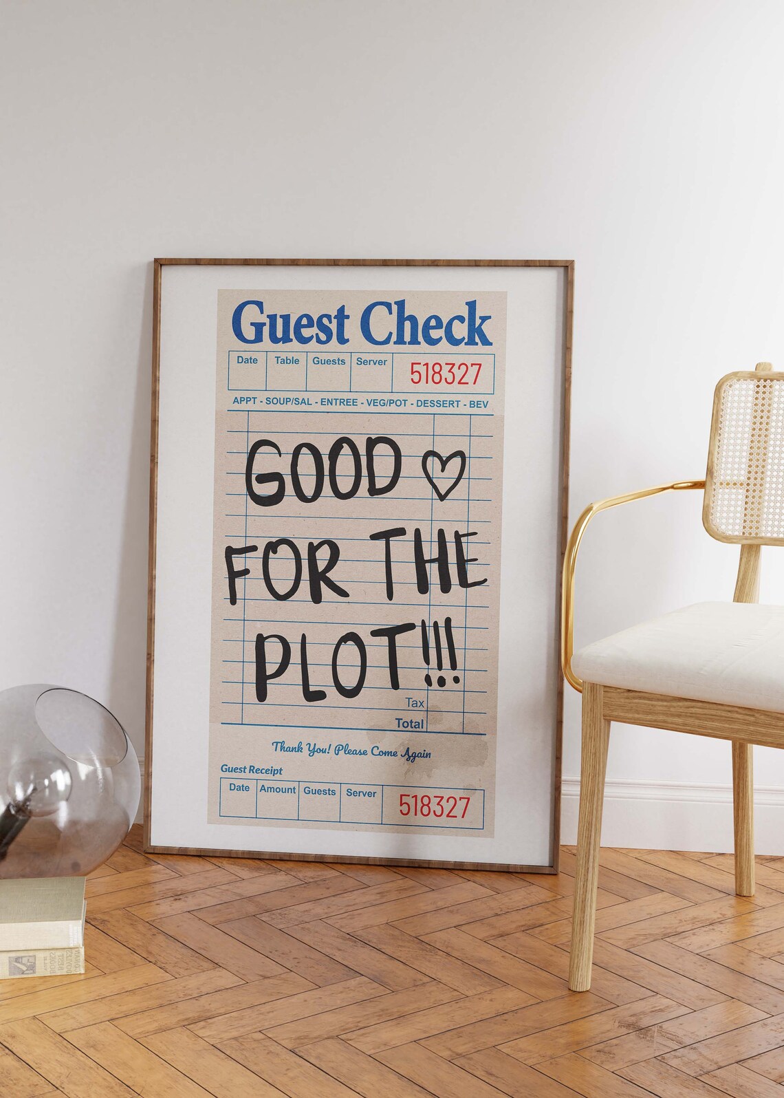 Good For The Plot Guest Check Art Print - Image 3