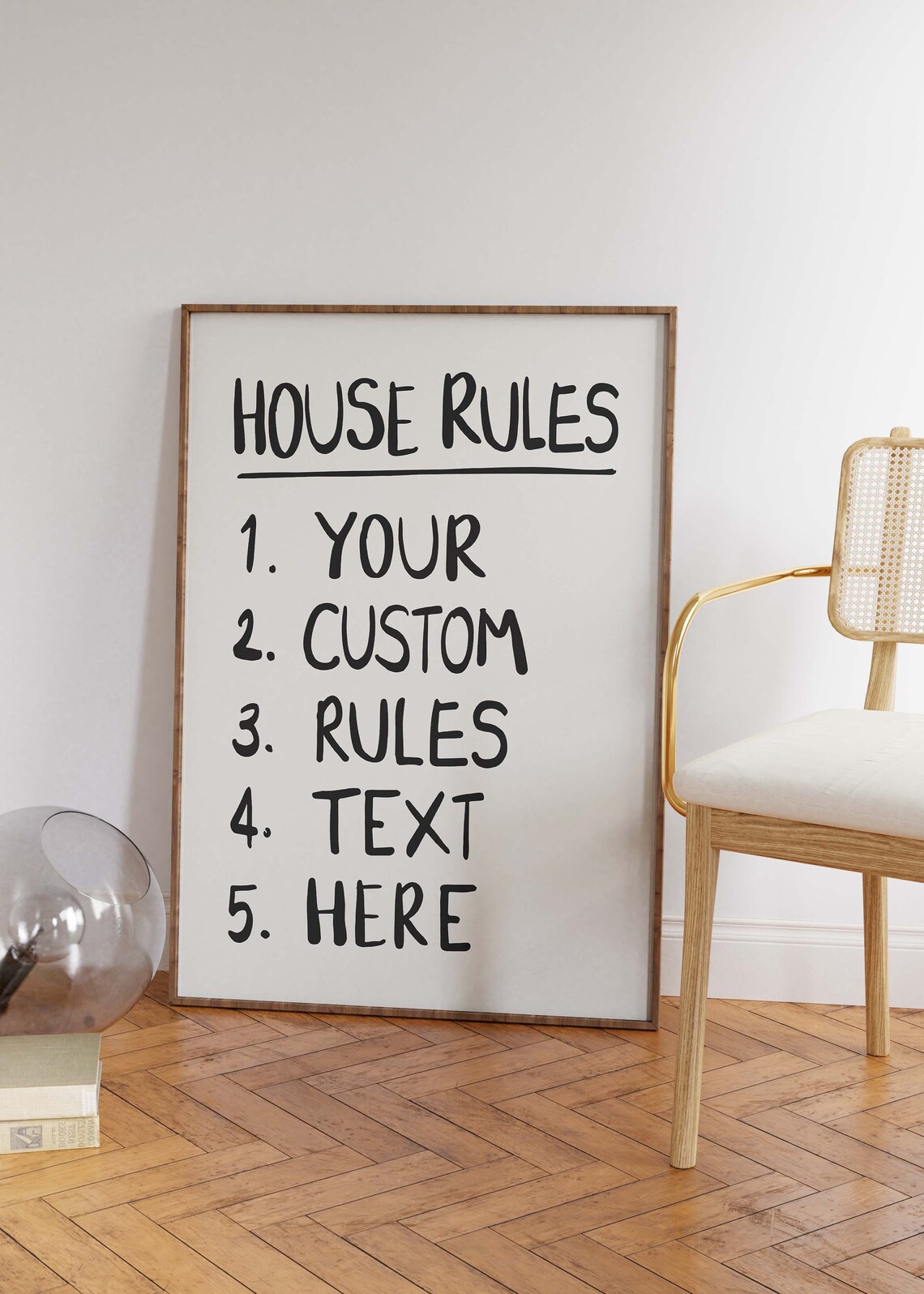 Custom House Rules Poster, Personalized Apartment Art