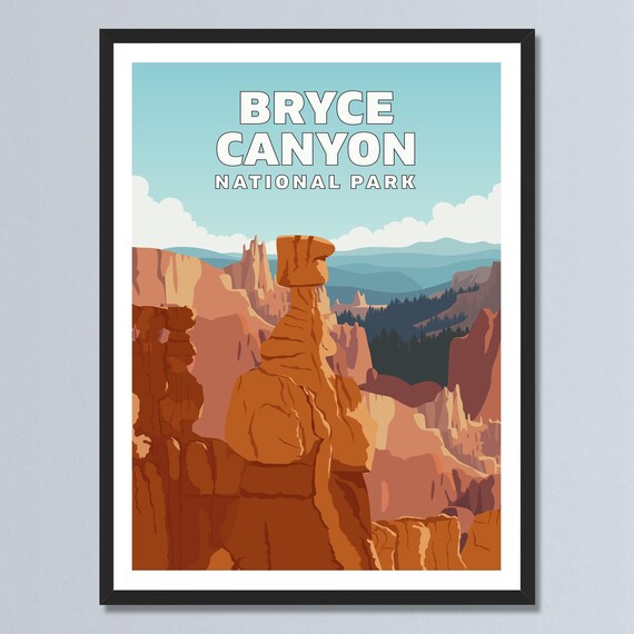 Bryce Canyon National Park Hoodoos Red Rock Amphitheater Travel Poster