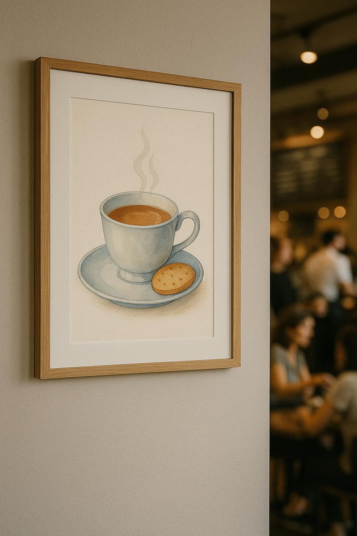 Watercolour Tea Biscuit, Cozy Kitchen Decor - Image 3