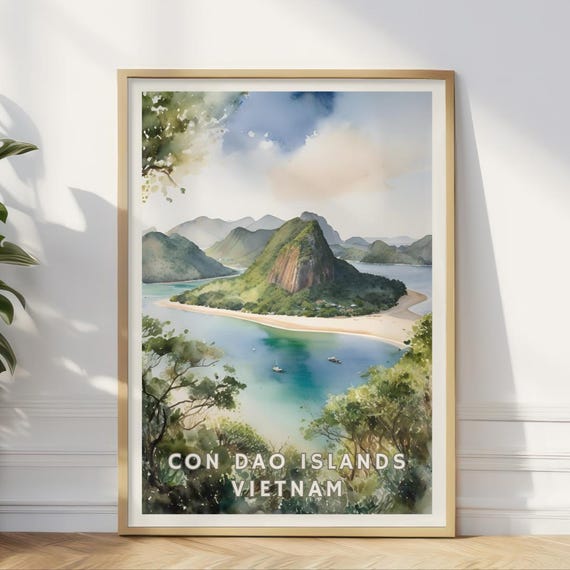 Con Dao Islands Vietnam Poster Tropical Beach Wall Art Scenic Coastal Landscape Print Island Paradise Decor Southeast Asia Travel