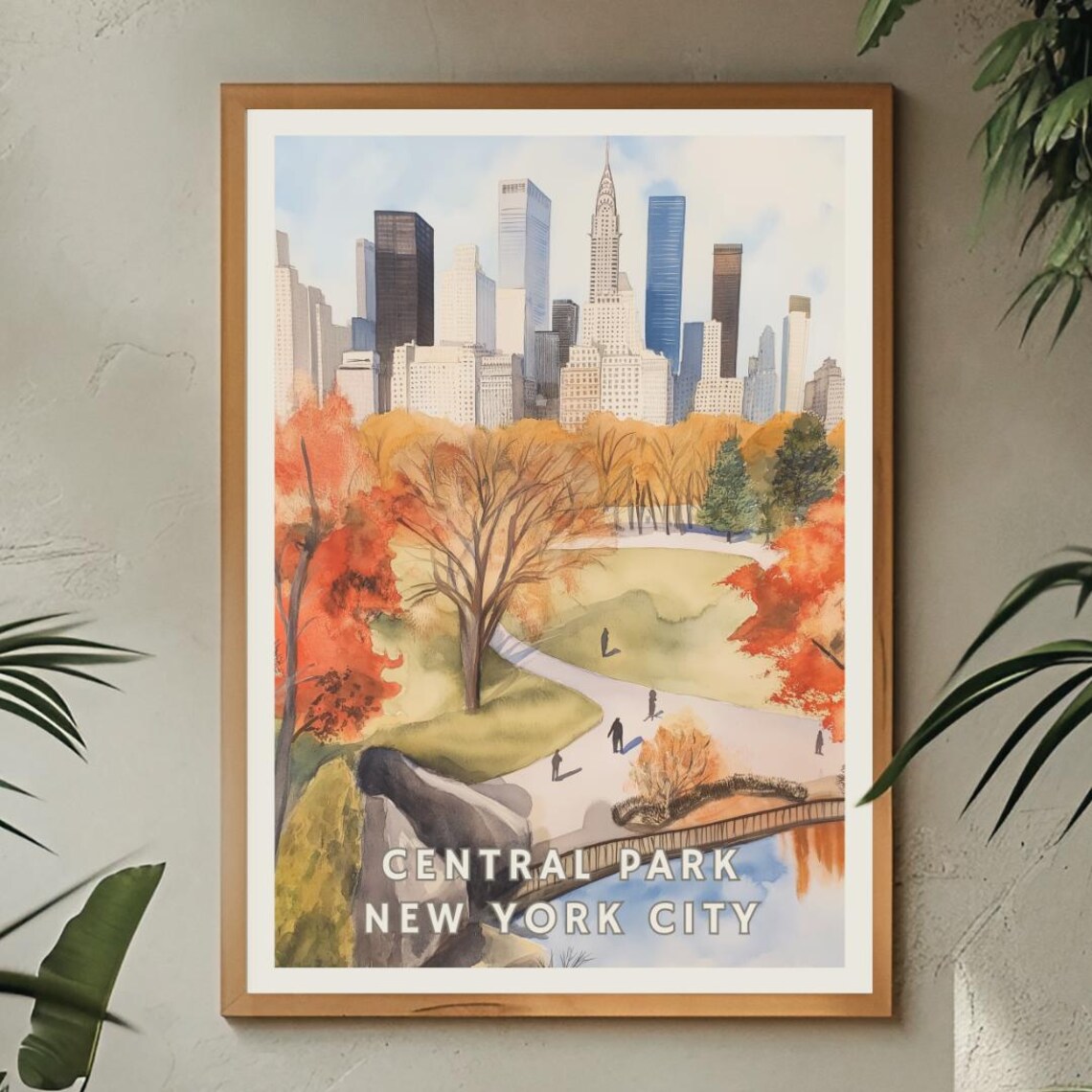 Central Park New York City Autumn Skyline Poster - Image 2