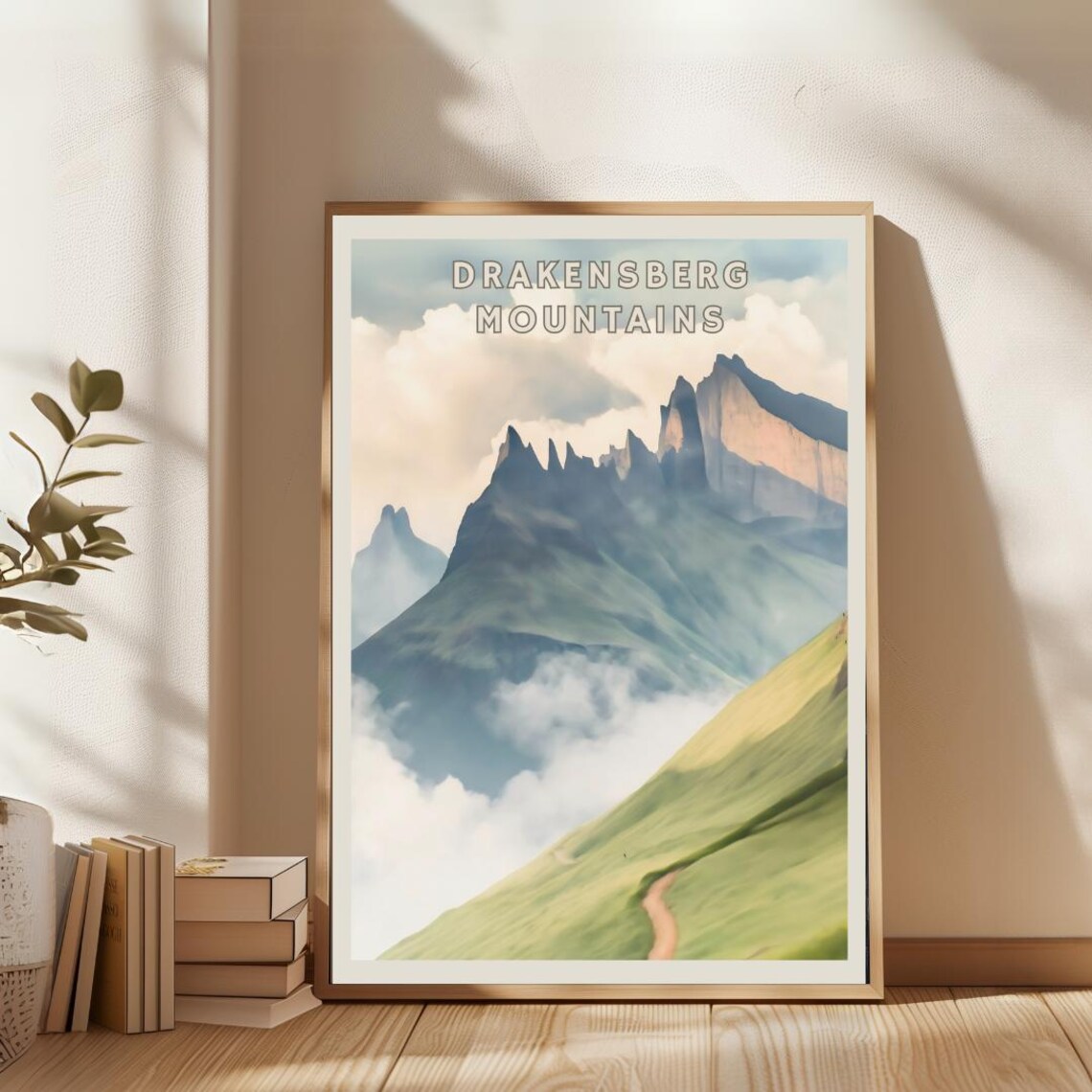 South Africa Drakensberg Travel Poster, Mountain Valley - Image 2