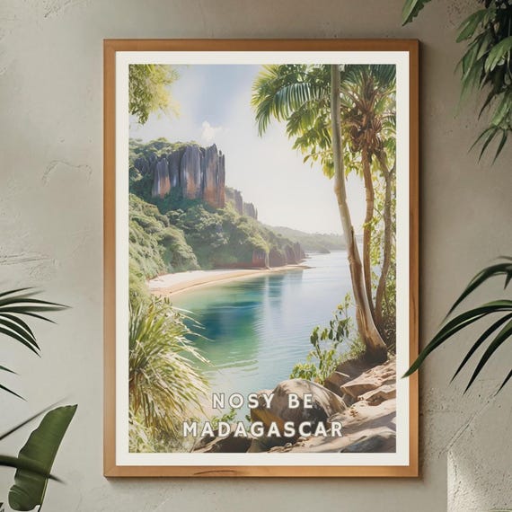 Nosy Be Madagascar Poster Exotic Beach Wall Art Madagascar Island Print Nature Travel Tropical Landscape Poster Exotic Beach Decor