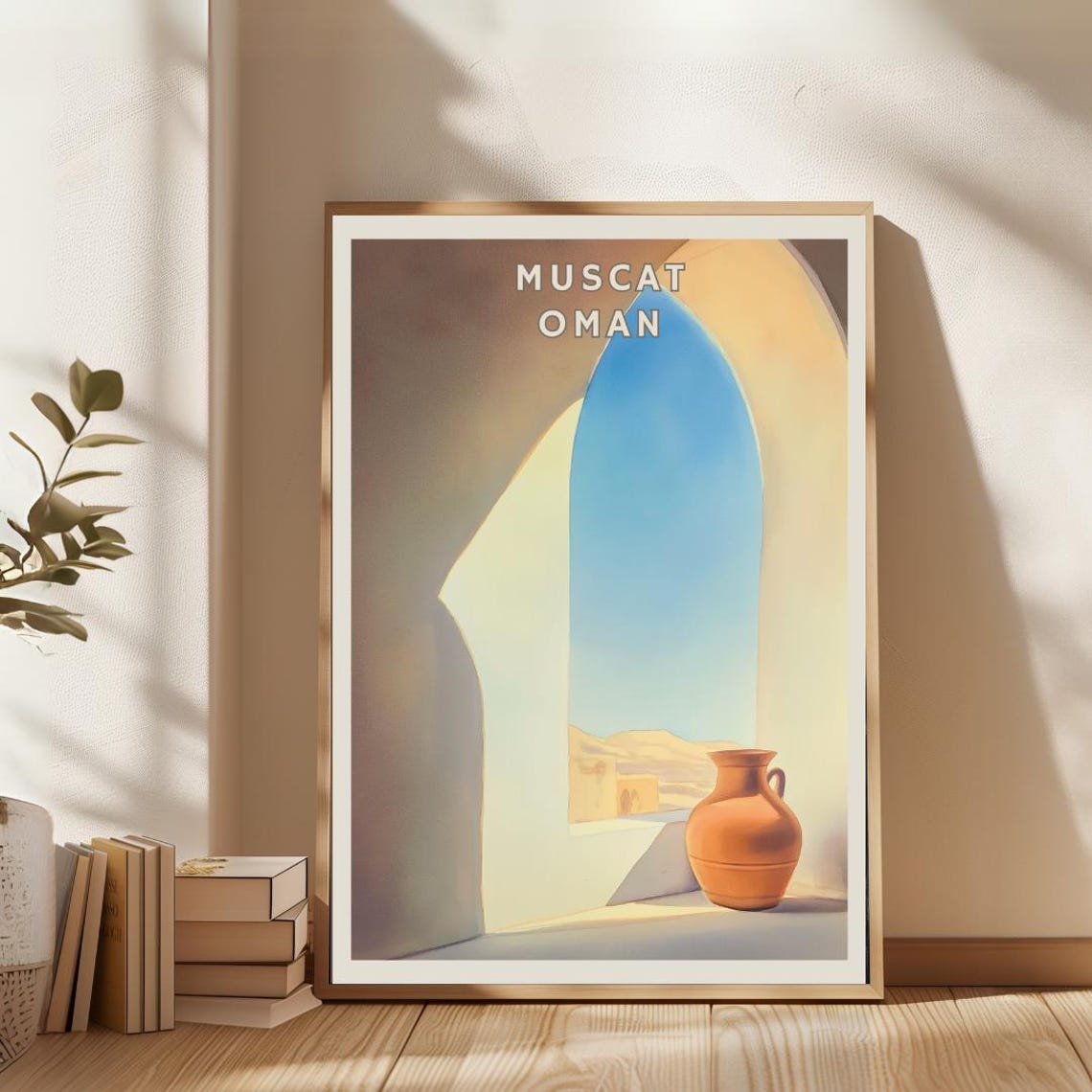 Muscat Oman Poster Desert Architecture Wall Art Middle Eastern Minimalist Print Travel Decor For Office Entryway Gallery Wall - Image 2