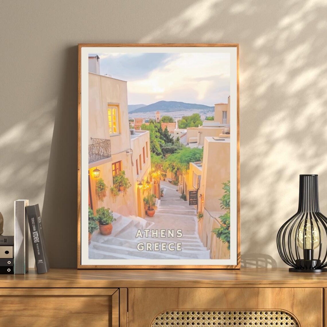 Athens Greece Poster, Plaka Neighborhood Cityscape - Image 3